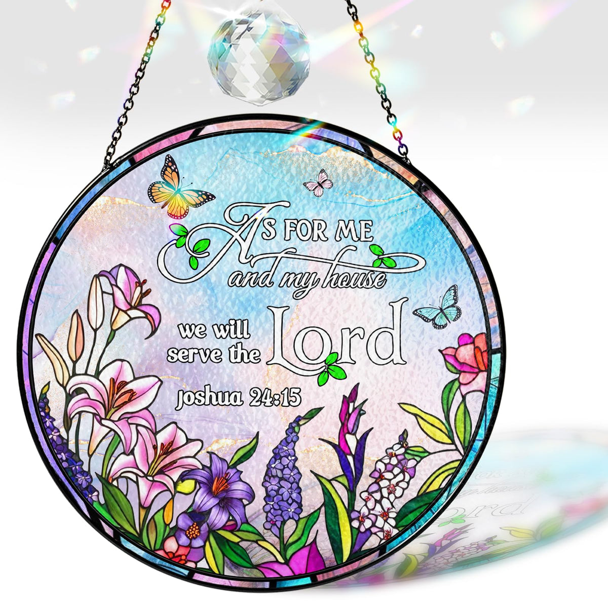 vinatimes front view showing full suncatcher design and verse for instant visual impact