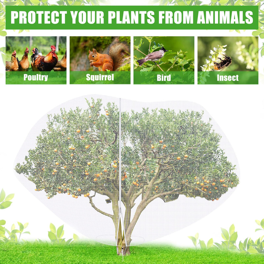 Vincreem drawstring base close-up securing net to trunk to block animals