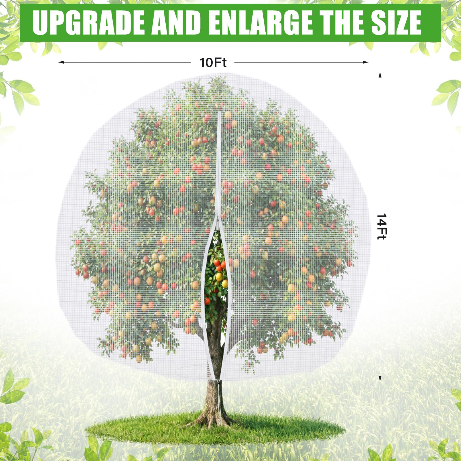 Vincreem drawstring tightened at base to secure net and block pests