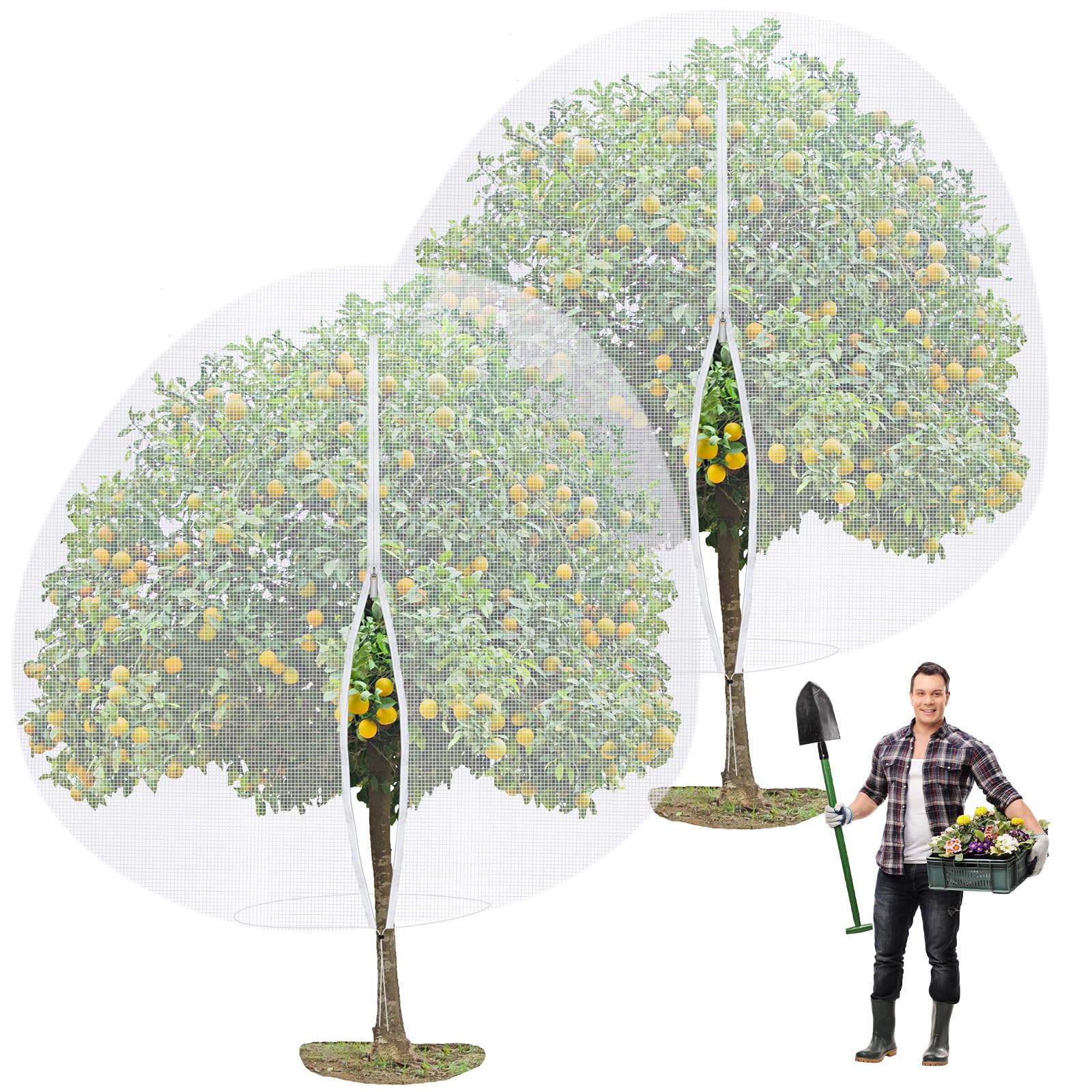 Vincreem front view of 12x12 ft netting pack protecting plant