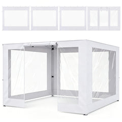 Vincreem front view of installed sidewalls showing weather protection