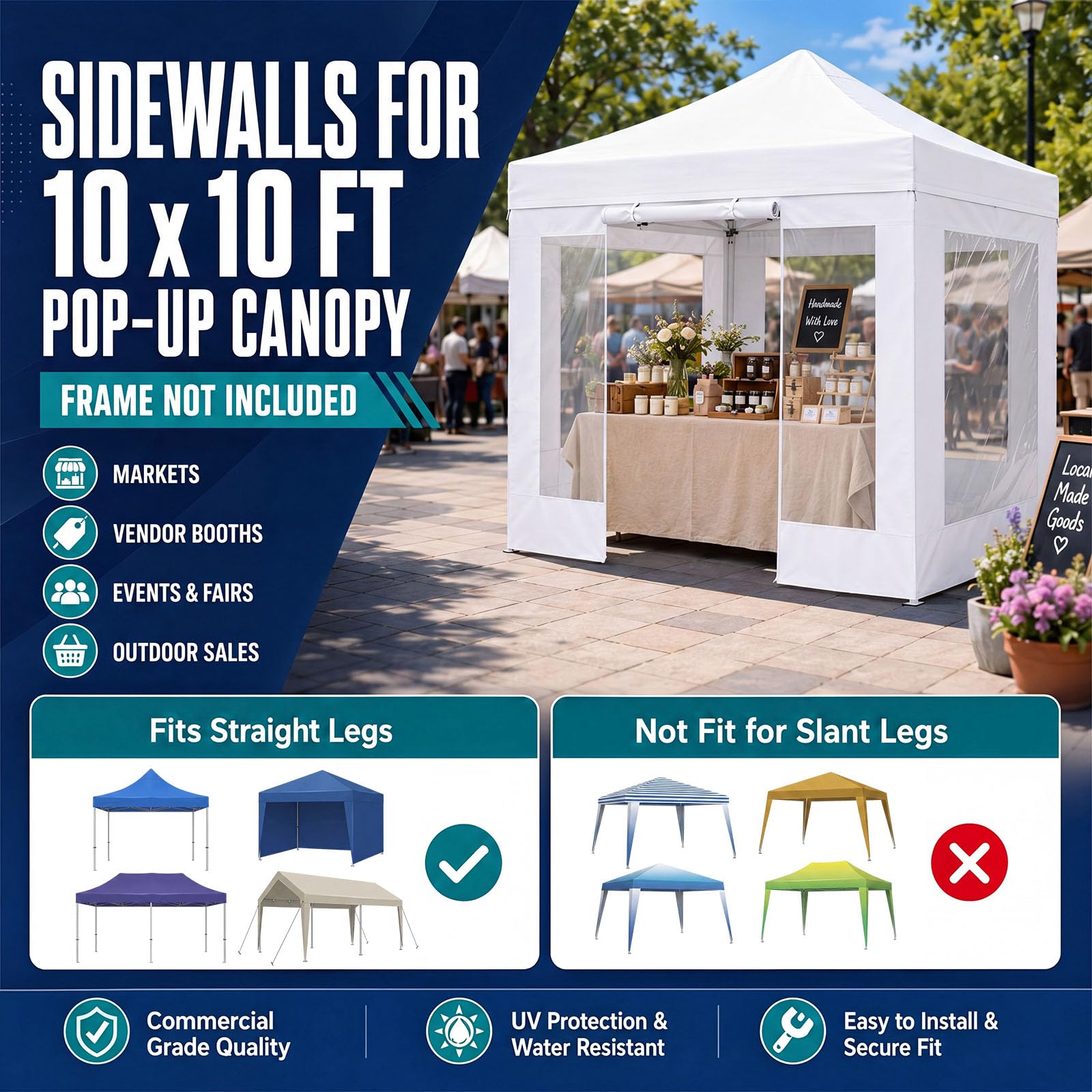 Vincreem installed at craft fair creating bright protected stall
