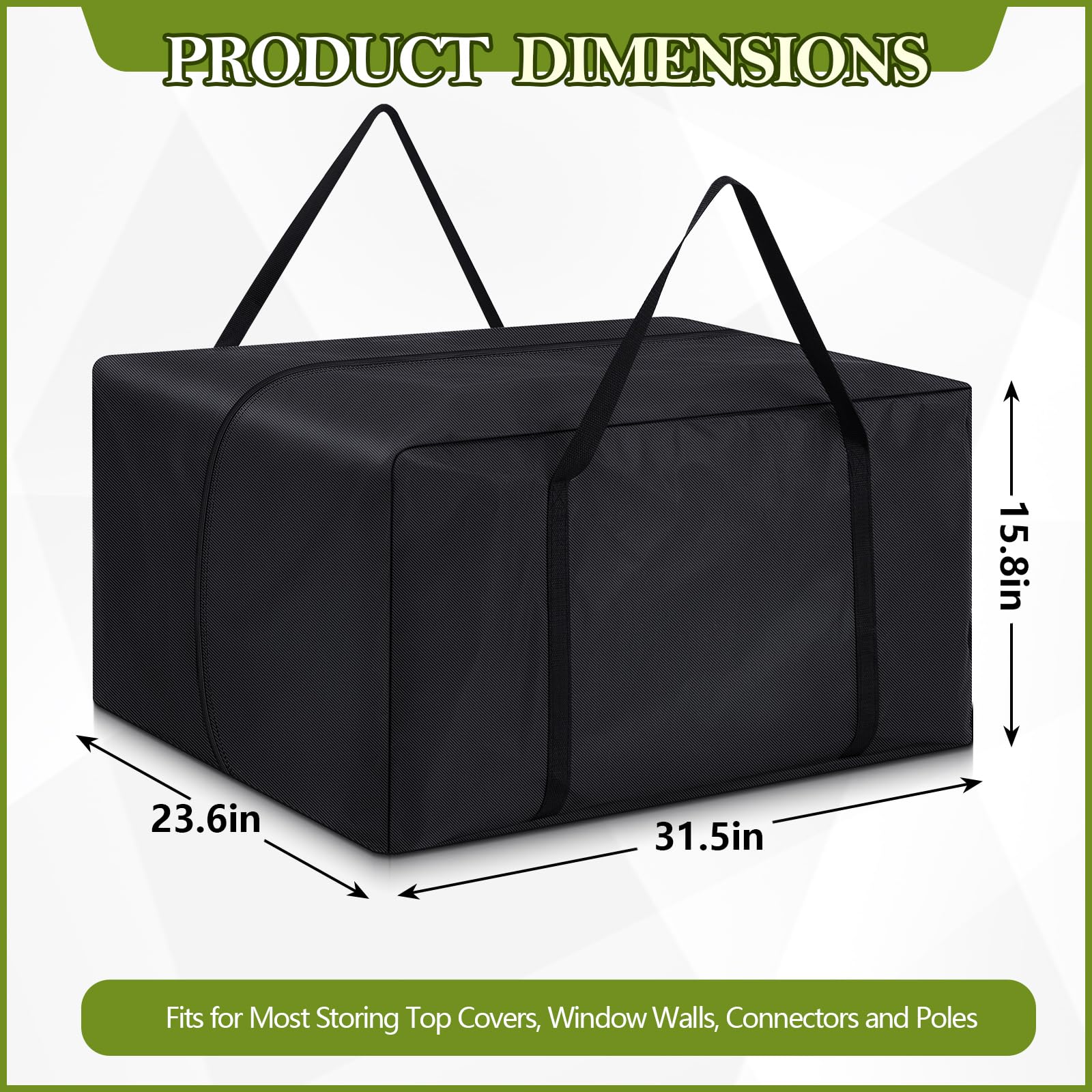 Vincreem open bag loaded with poles demonstrating organized transport convenience