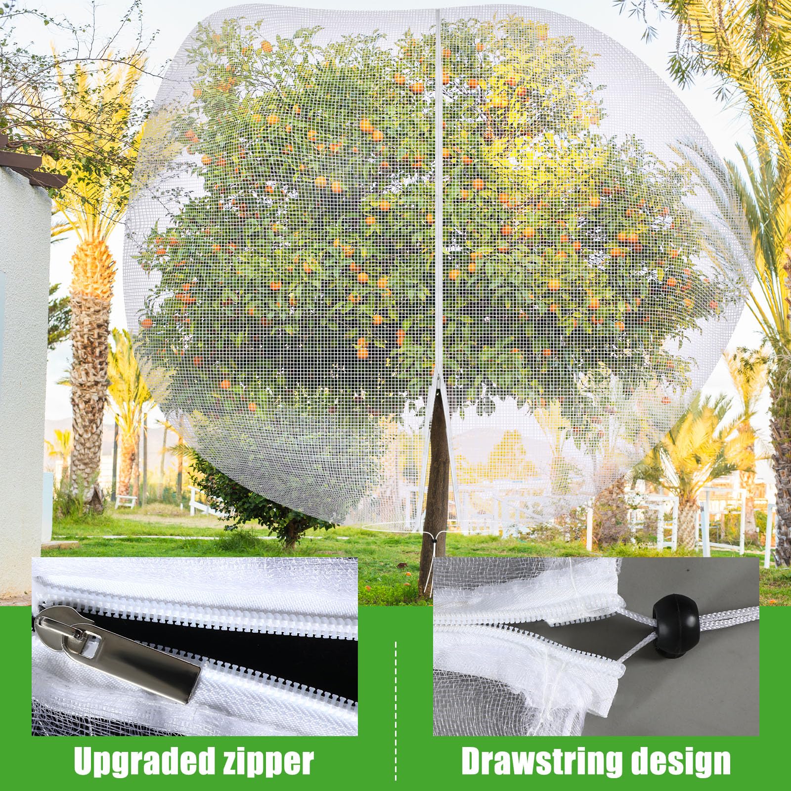 Vincreem size comparison with gardener showing full-plant coverage benefit