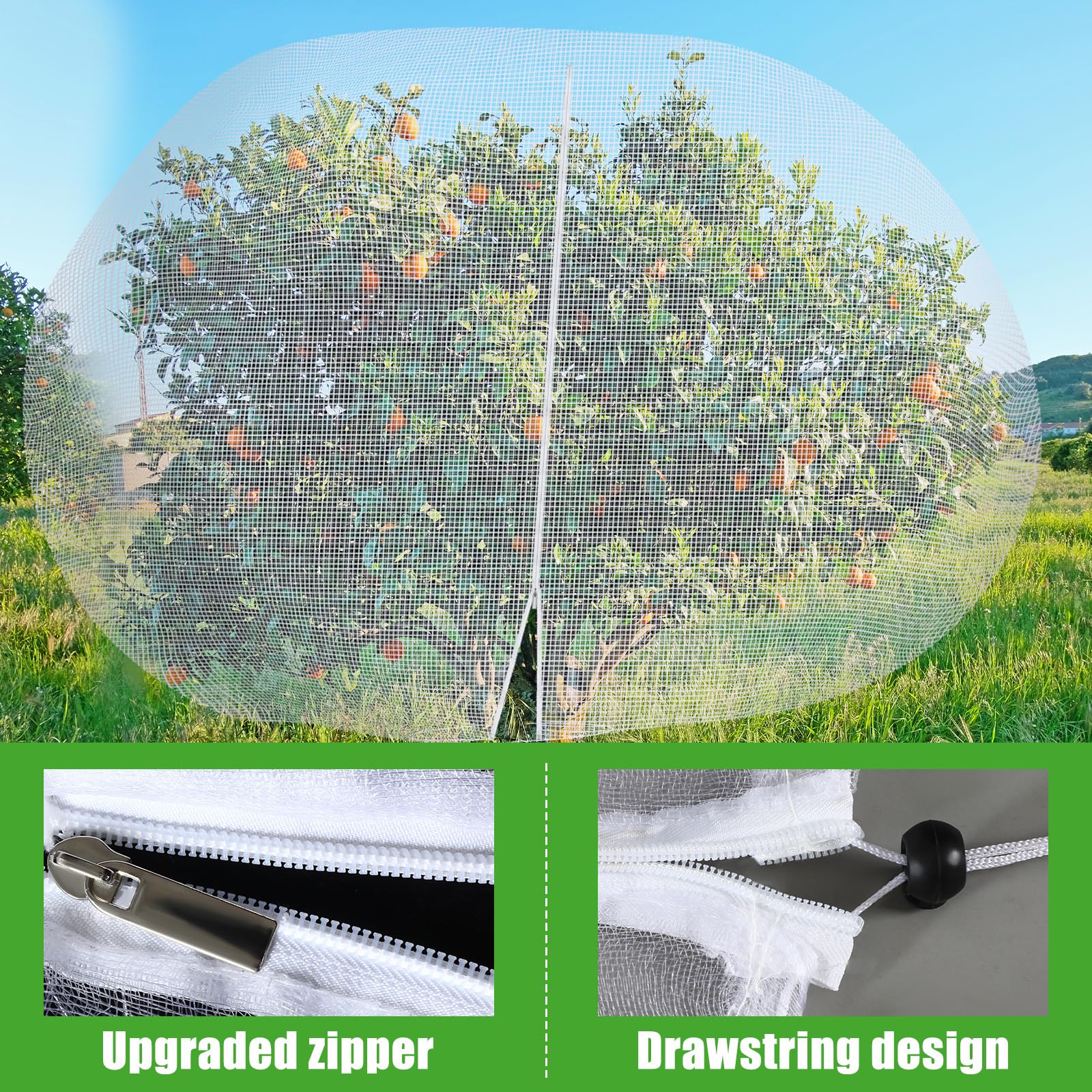 Vincreem drawstring secured at base, prevents animals from entering