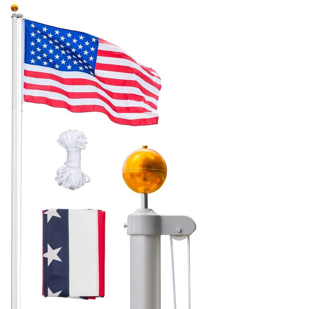 VINGLI 25ft flag pole front view showing tall display benefit