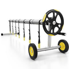 VINGLI front view of assembled reel showing sturdy frame and wheels benefit easy handling