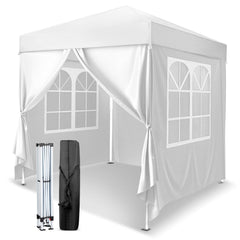 VINGLI front view of white canopy providing instant shaded area