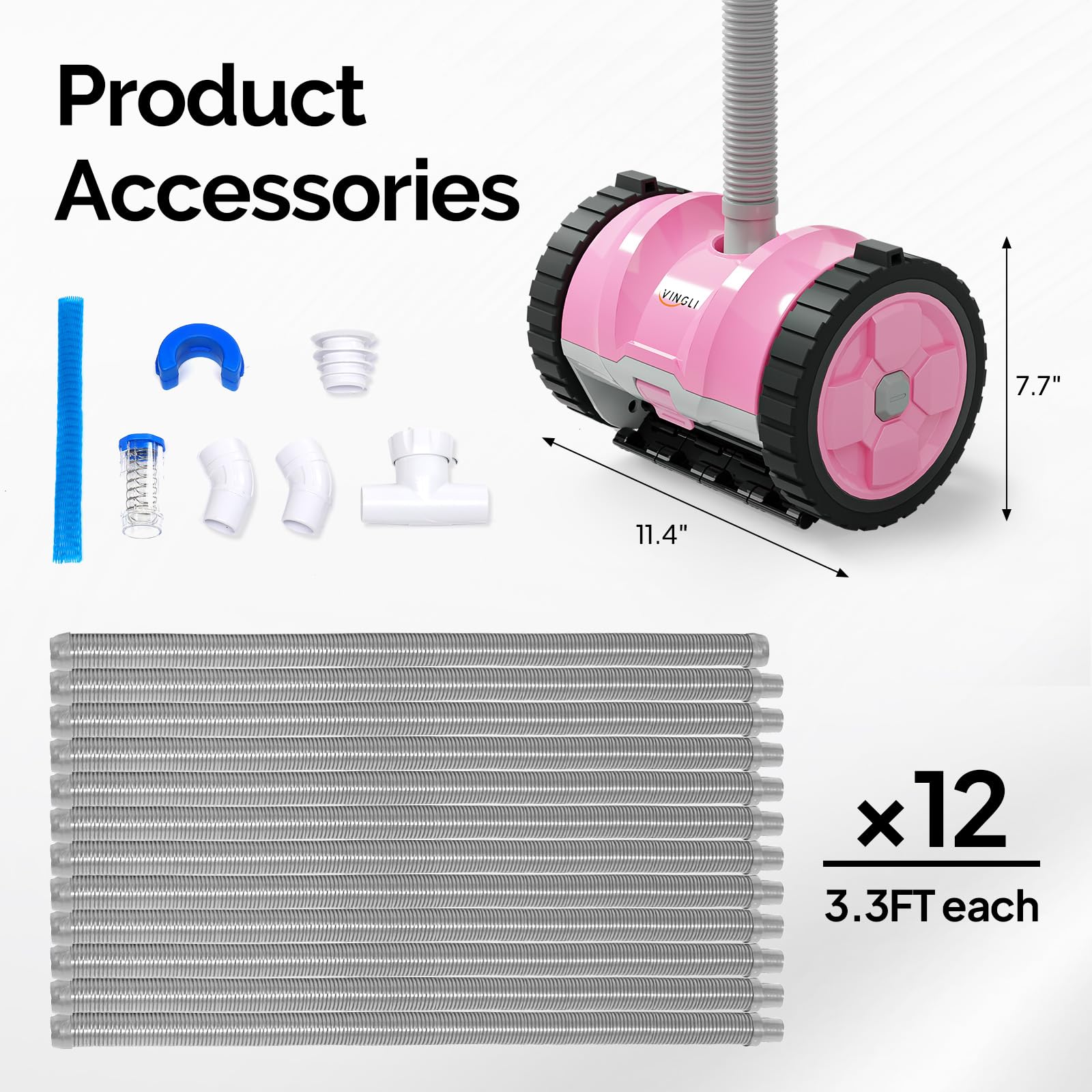 VINGLI arranged hose segments laid out, simplifies quick tool-free assembly