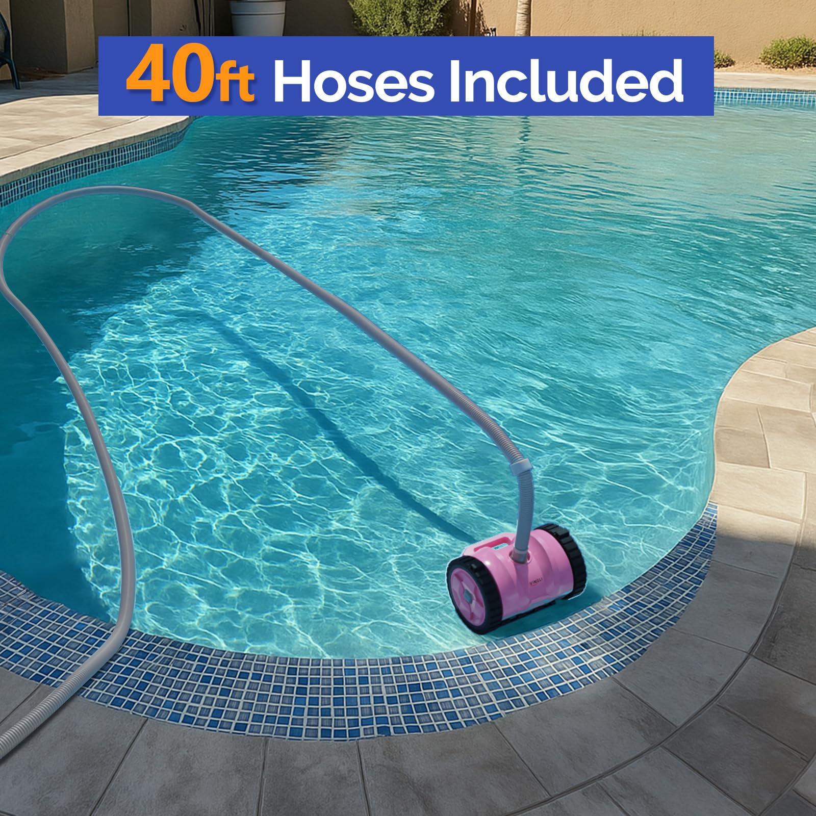 VINGLI vacuum cleaning pool floor, captures dirt and leaves for a clearer pool
