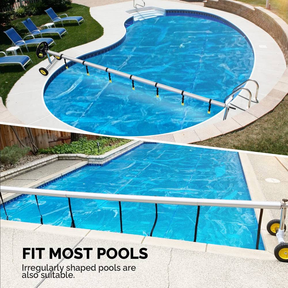 VINGLI reel in use on rectangular pool making cover deployment quick