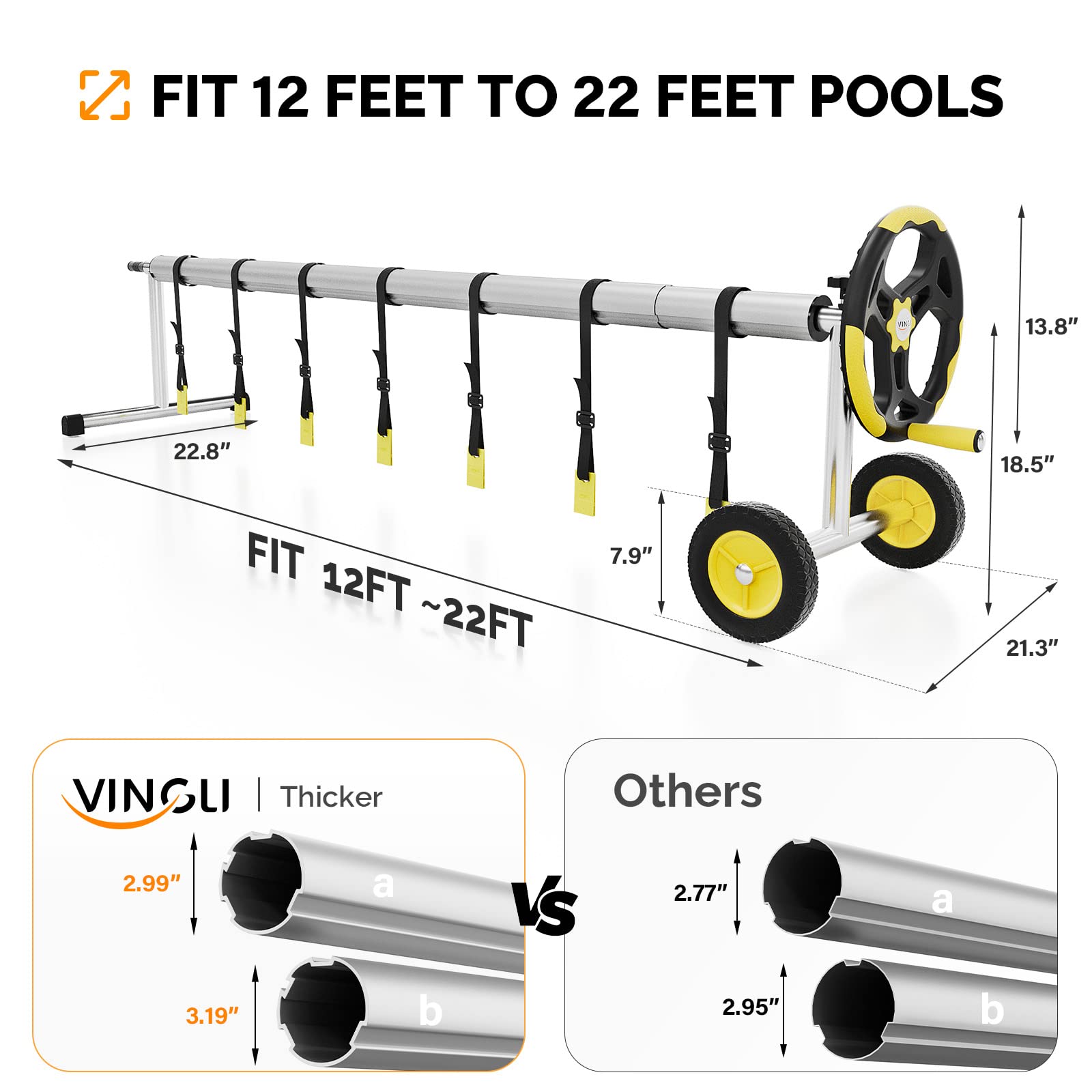 VINGLI wheelbarrow-style frame demonstrating easy transport