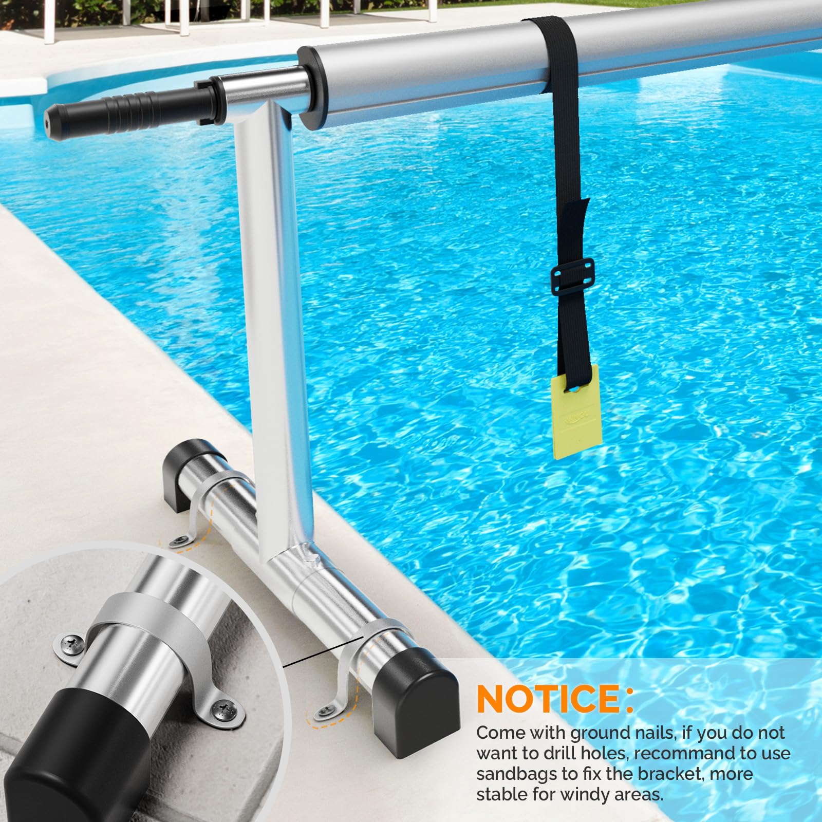 VINGLI reel with solar cover half rolled showcasing tidy storage and quick deployment