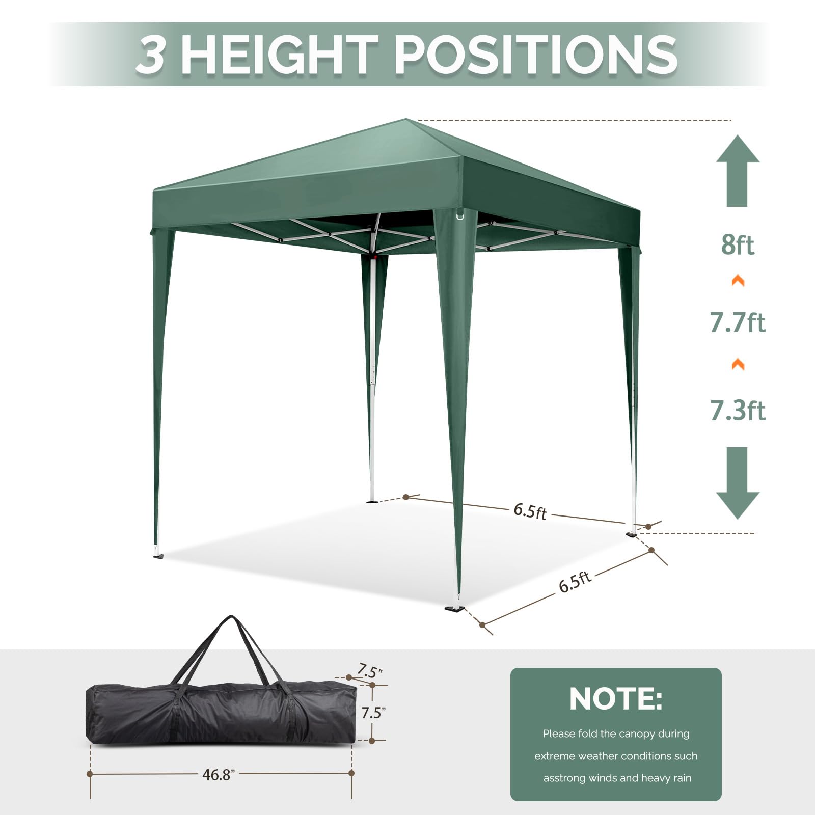 VINGLI sidewall zipper detail enabling privacy and wind protection