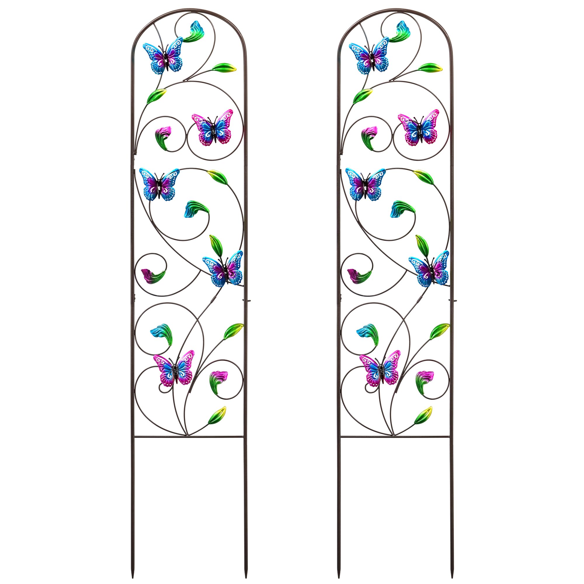 VinSees trellis front view showing butterfly and full-height support