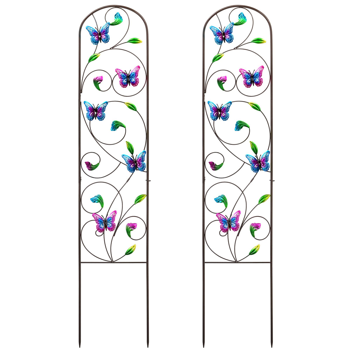 VinSees trellis front view showing butterfly and full-height support