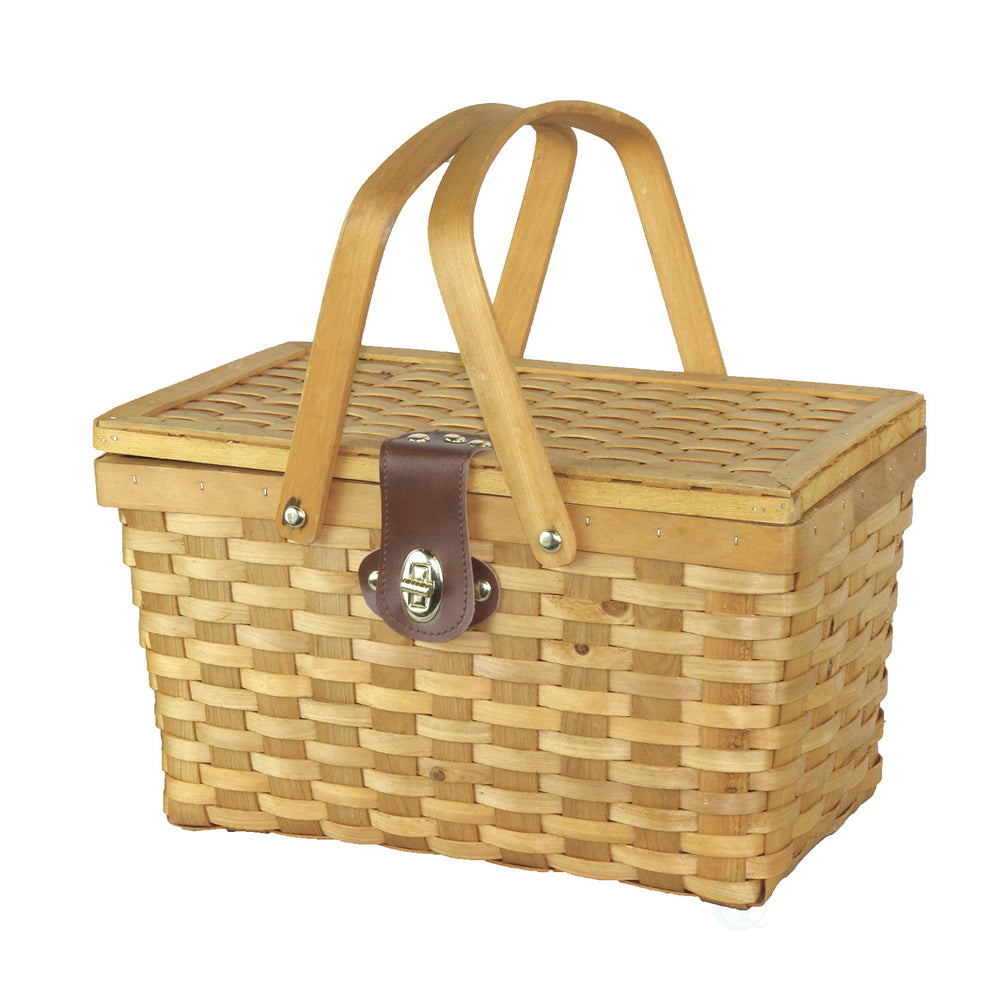 Vintiquewise handle and faux leather clasp detail showing sturdy hardware for secure carrying