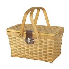 Vintiquewise handle and faux leather clasp detail showing sturdy hardware for secure carrying
