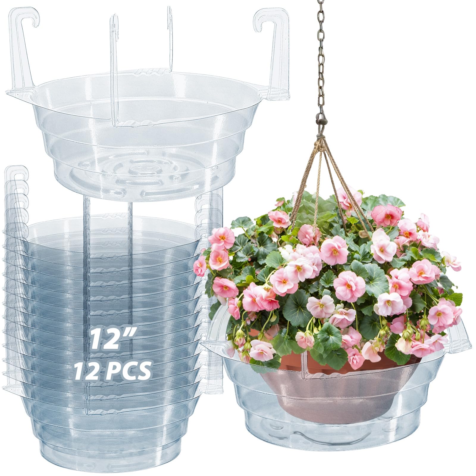 VIOBEPASS front view of 12-pack clear drip pans protecting surfaces