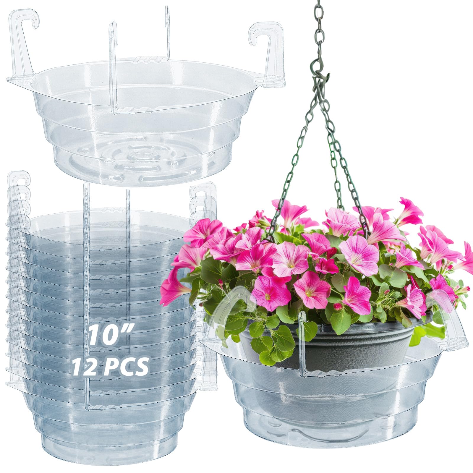 VIOBEPASS front view of 12-pack clear drip pans showing value bundle and benefit