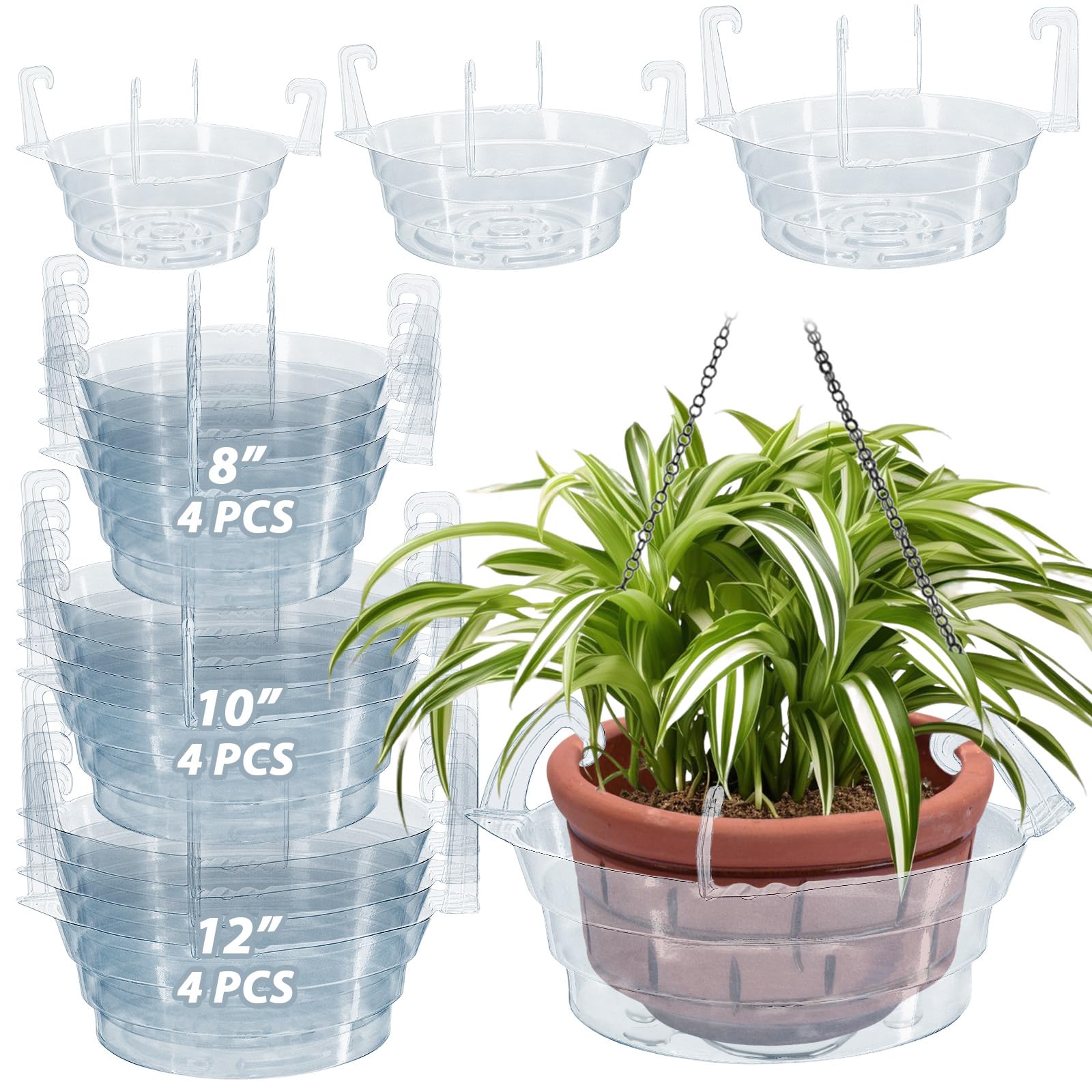VIOBEPASS front view of 12-pack clear drip pans protecting surfaces