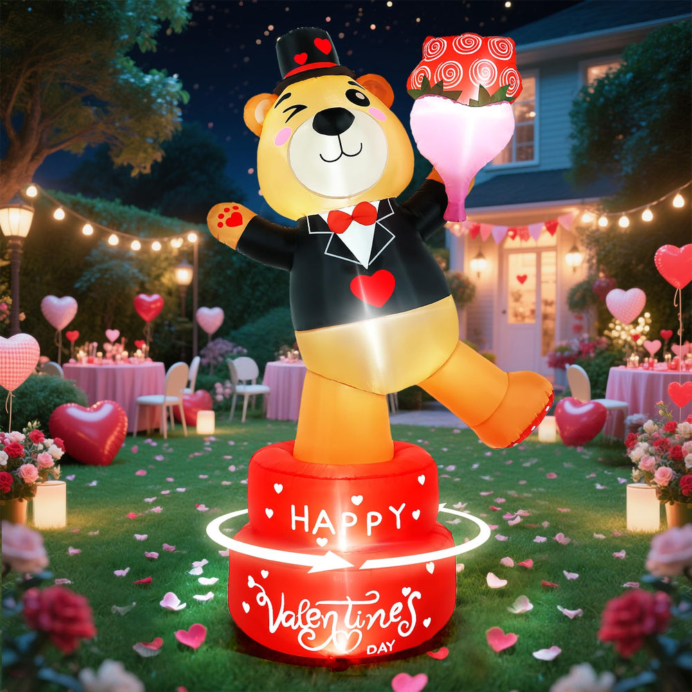 VIONMI front view of bear inflatable showing friendly pose and quick setup benefit
