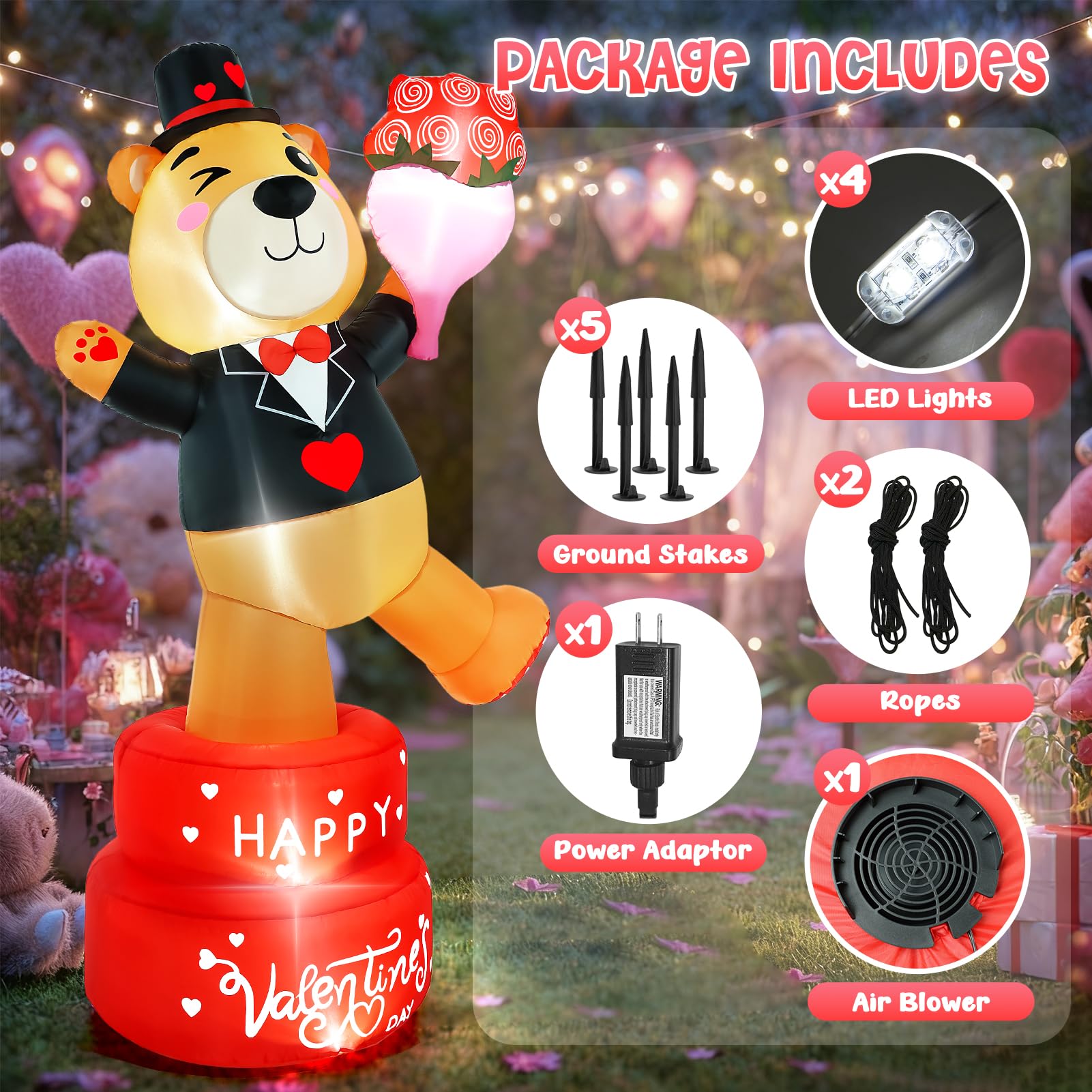 VIONMI inflated bear in yard creating festive curb appeal and family-friendly charm
