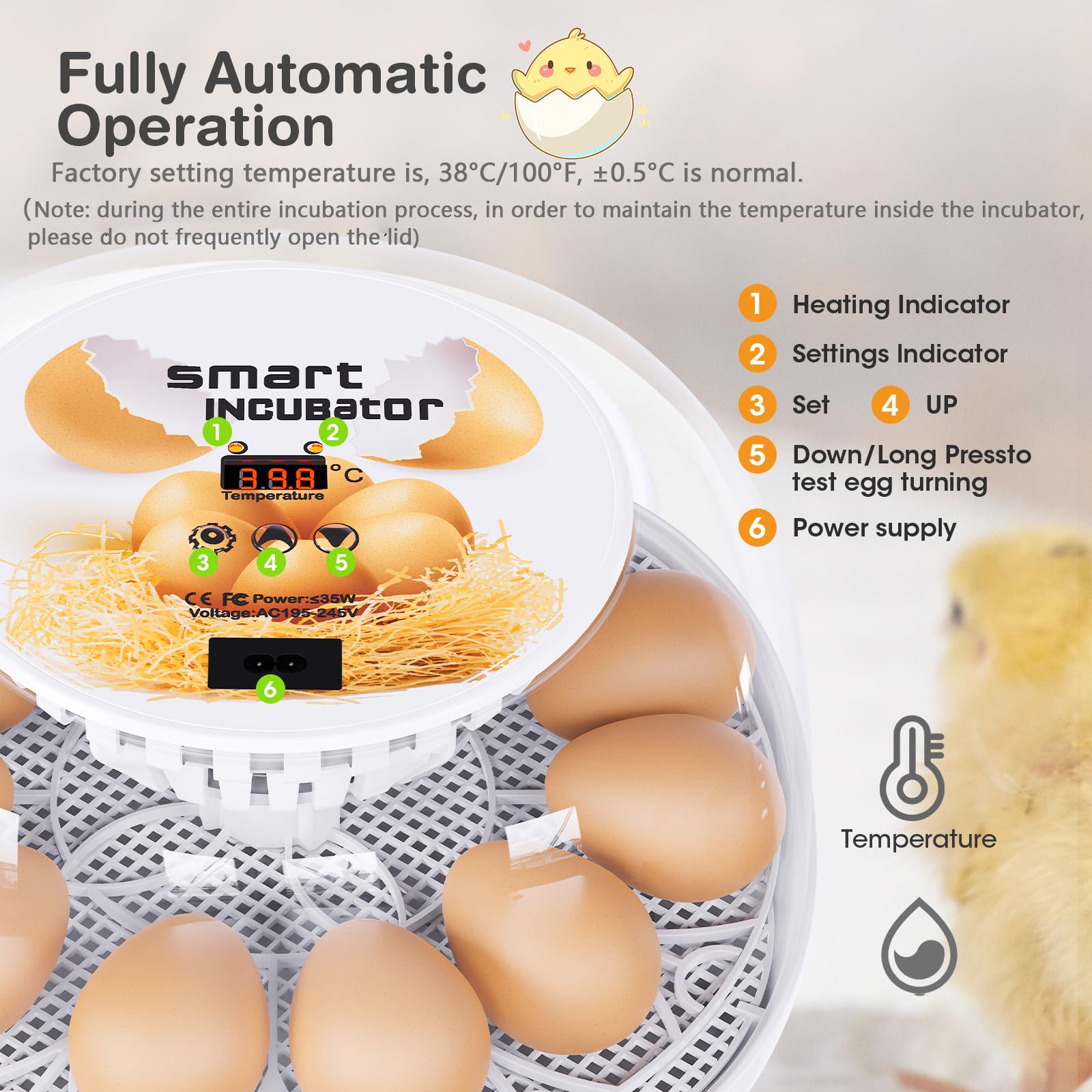 Viowey transparent 360-degree lid detail letting users observe embryos without opening