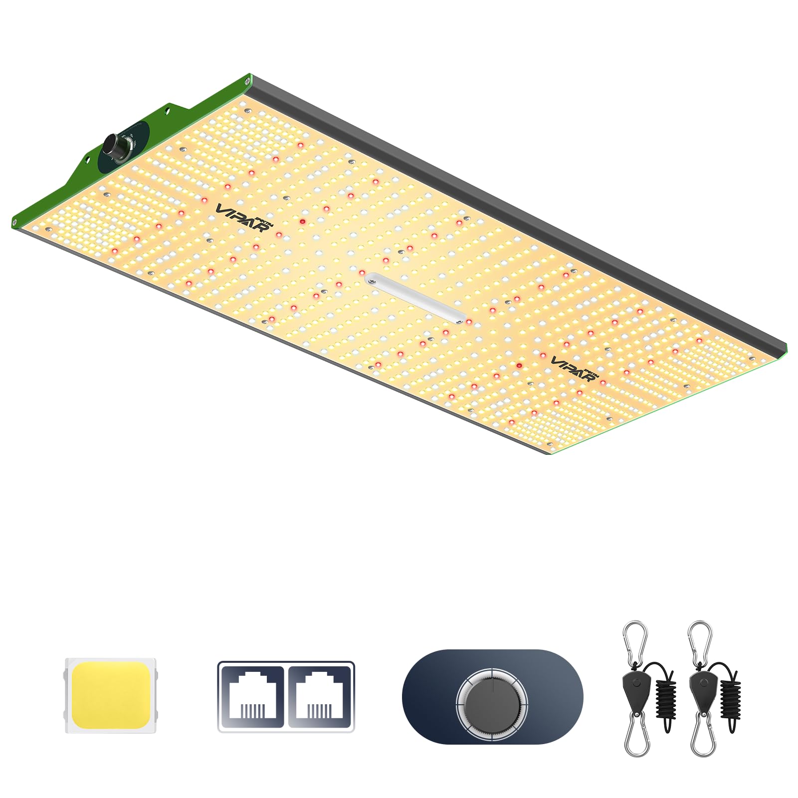 VIPARSPECTRA close-up of LED diodes highlighting uniform light distribution benefit