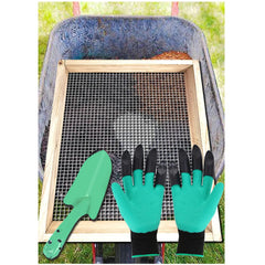 VIPMORE wooden sieve front view showing compact frame and mesh for easy sorting