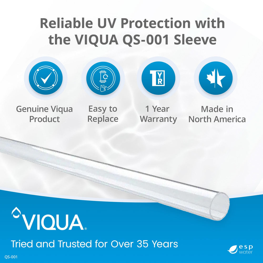 VIQUA QS-001 close-up of quartz surface highlighting clarity and improved UV transmission