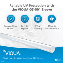 VIQUA QS-001 close-up of quartz surface highlighting clarity and improved UV transmission