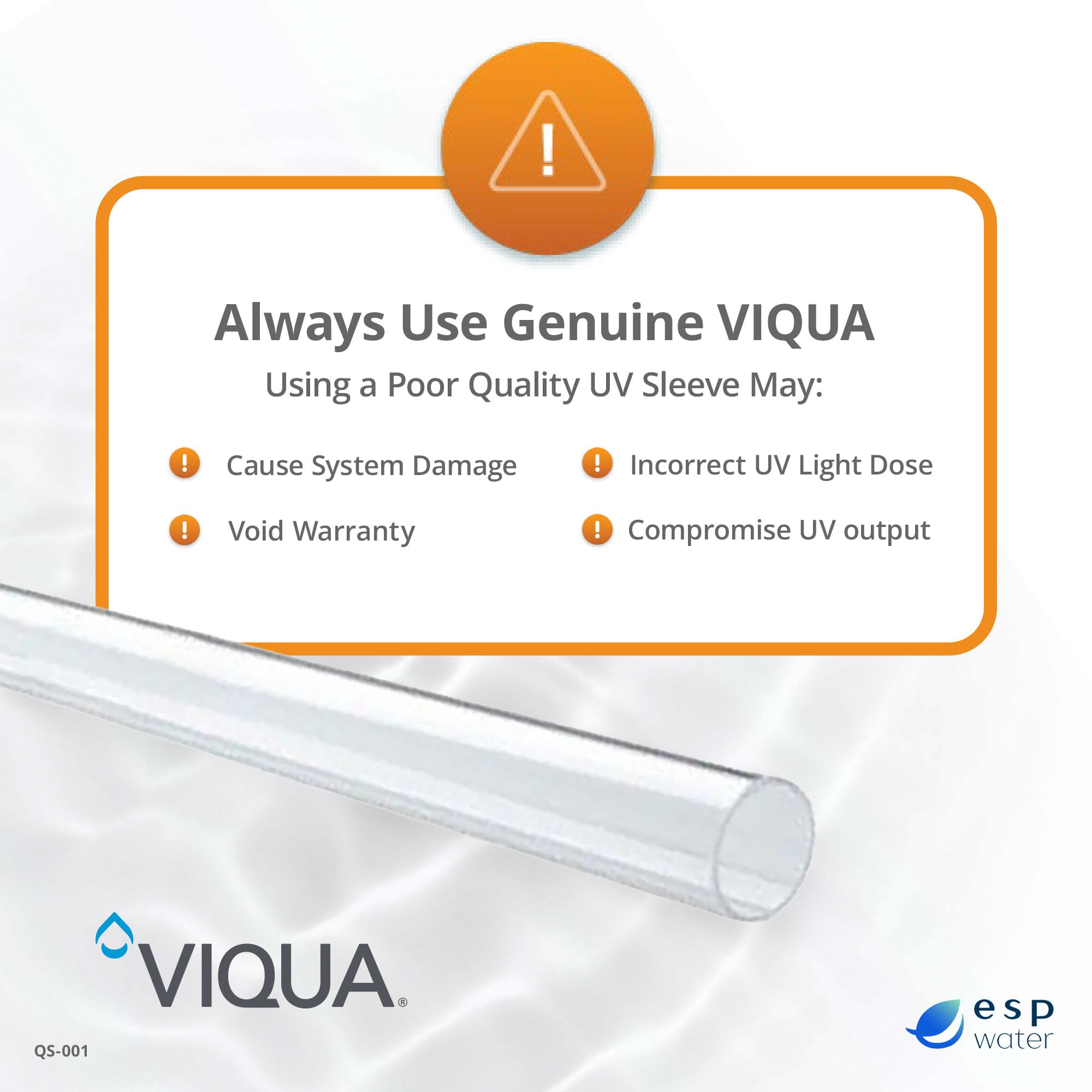 VIQUA QS-001 during maintenance with technician installing sleeve for reliable operation