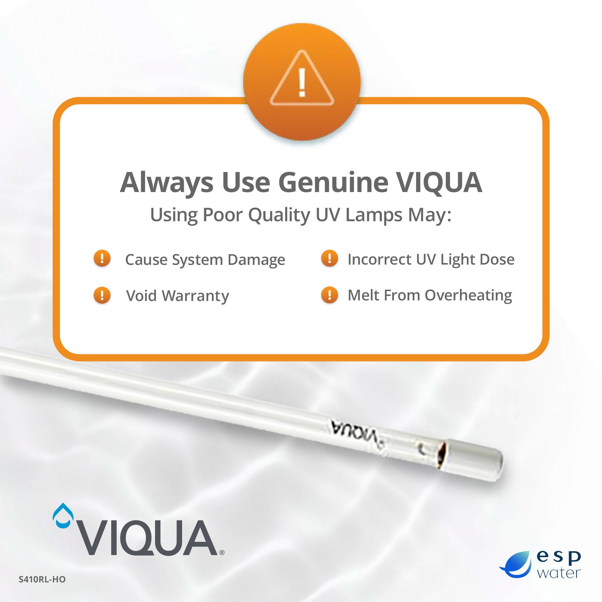 Viqua lamp next to ruler showing scale for accurate replacement fit