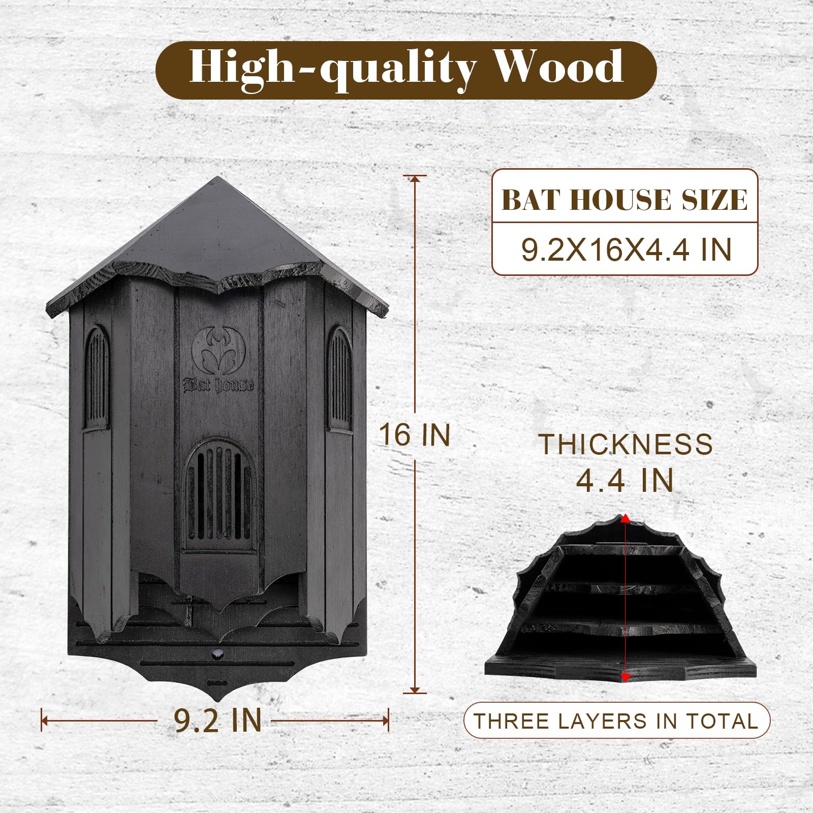 VIREESR label and exterior finish detail, preassembled cedar box for long-lasting protection