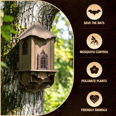 VIREESR bat house side profile demonstrating deep design for stable interior temperatures