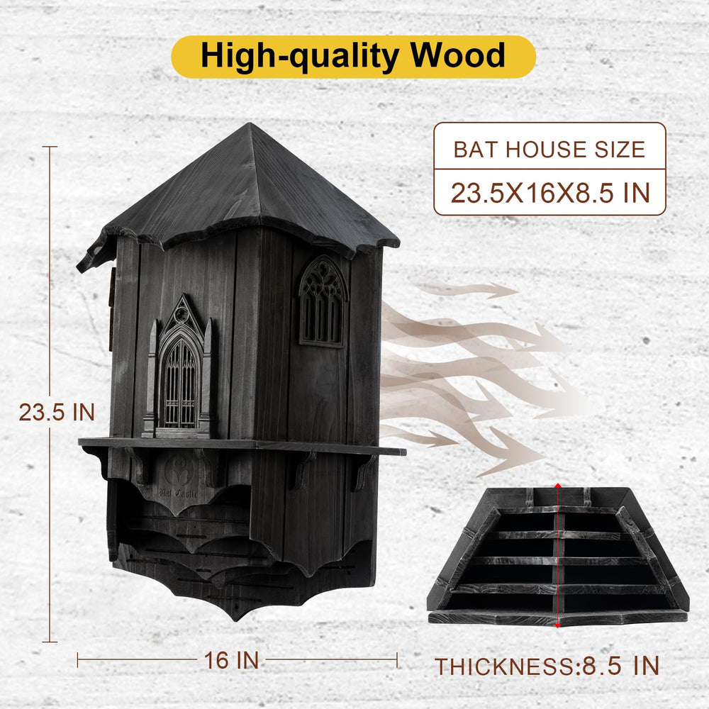 VIREESR bat house mounted on pole demonstrating secure outdoor placement
