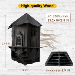 VIREESR bat house mounted on pole demonstrating secure outdoor placement