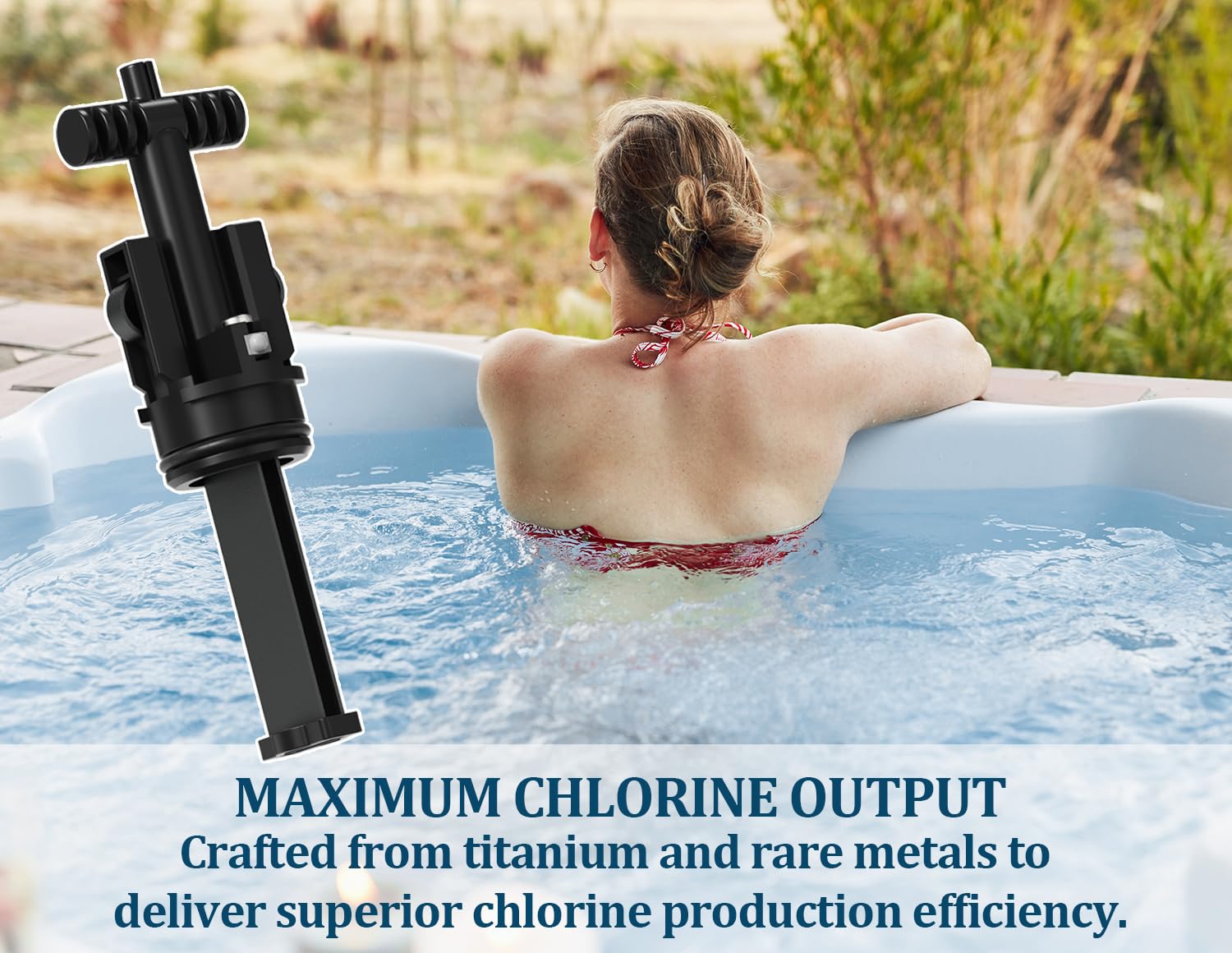 Virellionixis cartridge installed in spa system showing tool-free fit for convenience