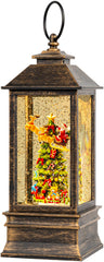 VISFLAIR front view of globe showing festive scene and bright LED accent