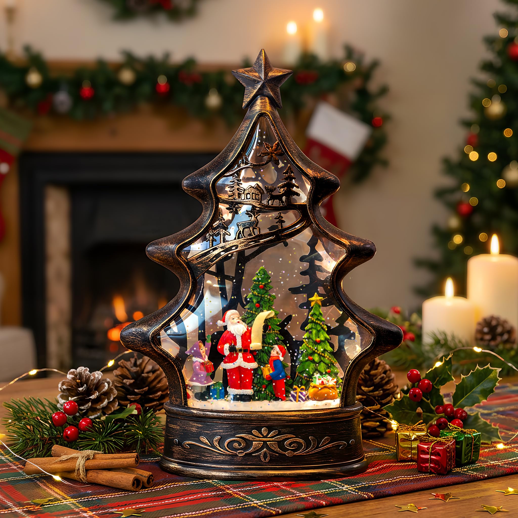 VISFLAIR mantel display as holiday centerpiece and gift-ready decor