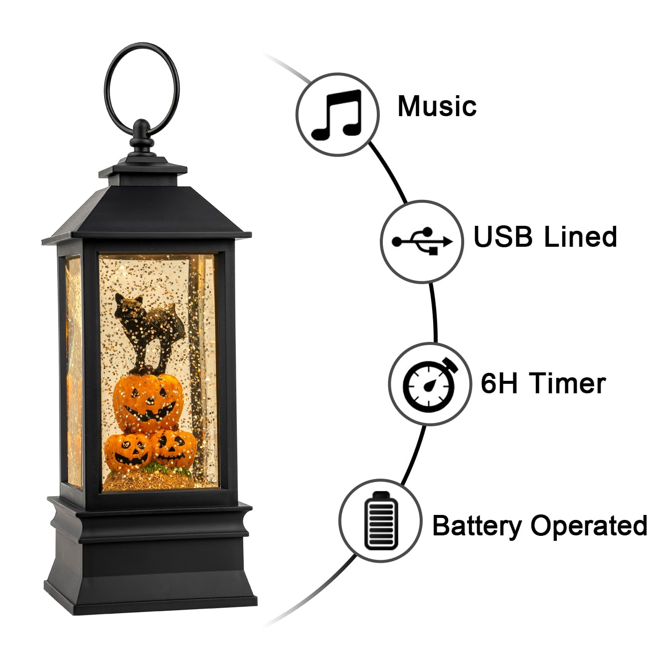 VISFLAIR lit on tabletop at night producing warm glowing Halloween atmosphere
