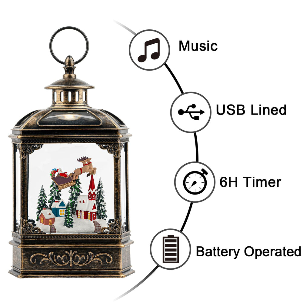 VISFLAIR close-up of Santa and reindeer figurines, detailed craftsmanship benefit