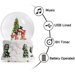 VISFLAIR close-up of snowman and holiday tree figurine showing detailed craftsmanship
