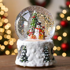 VISFLAIR front view snow globe glowing with warm LED light for cozy decor