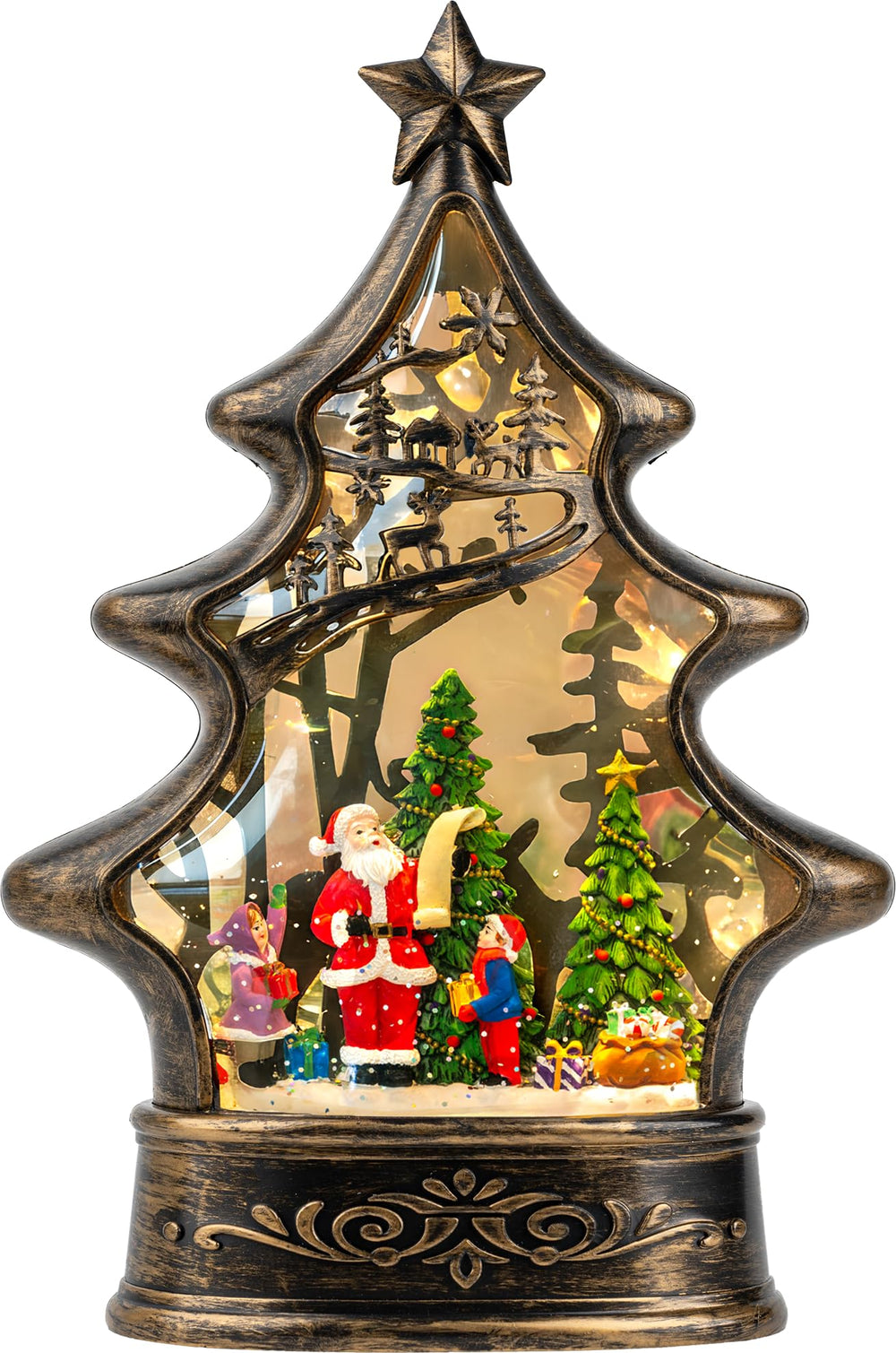 VISFLAIR lantern front view showing tree cutout and glowing scene