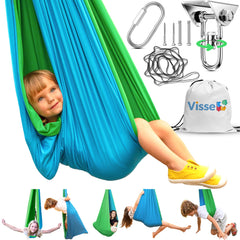 VISSE front view of cocoon swing showing supportive shape and calming benefit