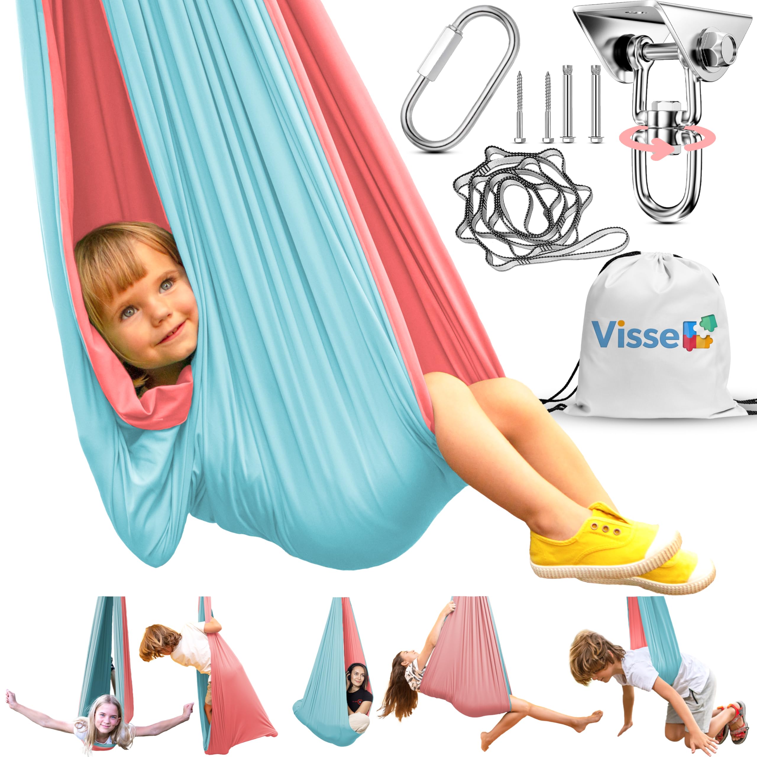 VISSE front view and packaging showing compact gift-ready box and hammock