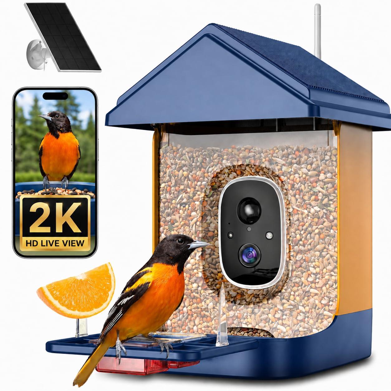 VistaFledge front view showing camera and feeder, clear observation benefit