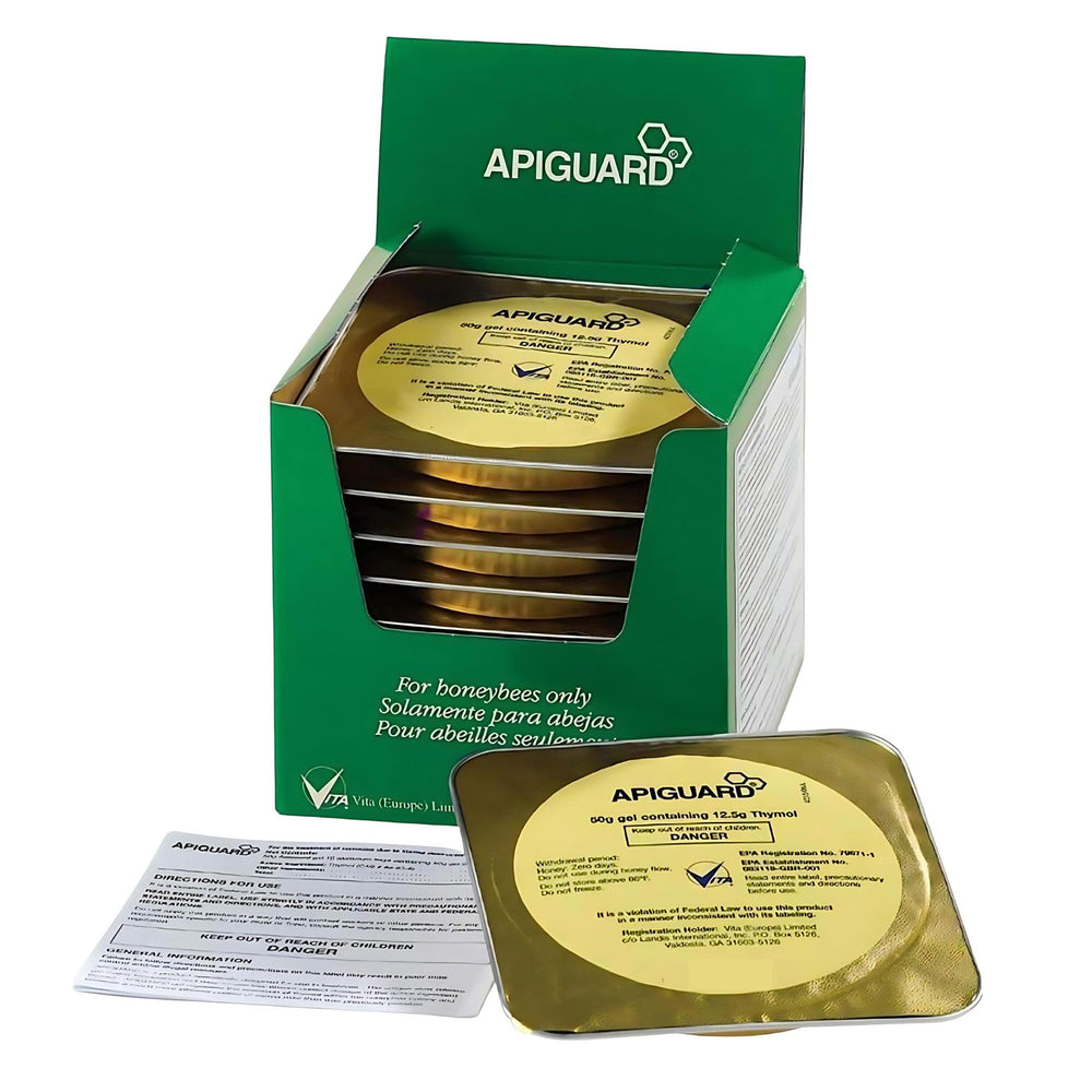 VITA BEEHEALTH Apiguard frontal del envase mostrando bandejas y marca